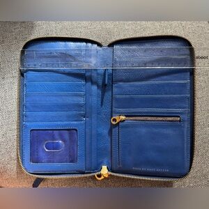 Marc Jacobs blue passport and travel wallet